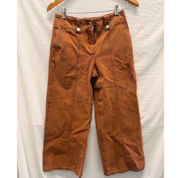 Derek Lam 10 Crosby Burned Orange Cullotte Wide Leg Pants US 4 - Picture 1 of 5